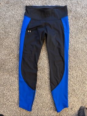 Under Armour Black and Royal Blue Workout Leggings
